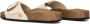 Birkenstock Madrid Big Buckle Rivet Flip Flops Beige Dames - Thumbnail 4