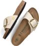 Birkenstock Madrid Big Buckle Rivet Flip Flops Beige Dames - Thumbnail 6