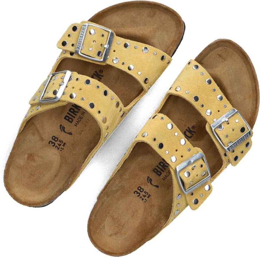 BIRKENSTOCK Gele Slippers Arizona Rivet Border