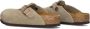 Birkenstock Boston Slippers Kids Suede Taupe Narrow Fit Unisex - Thumbnail 7