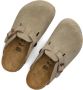 Birkenstock Boston Slippers Kids Suede Taupe Narrow Fit Unisex - Thumbnail 9