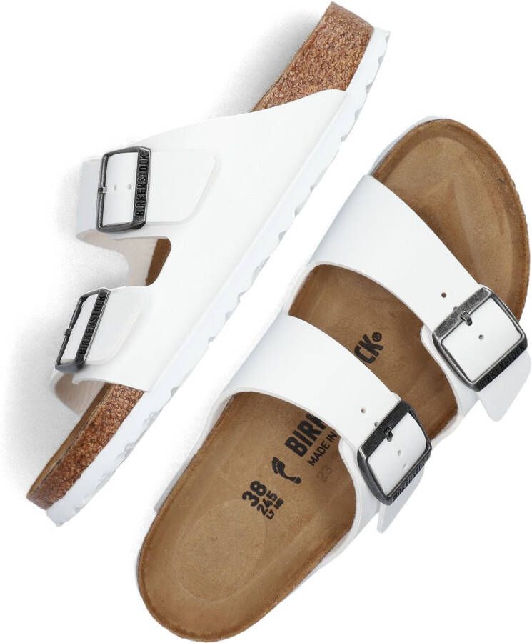 BIRKENSTOCK Witte Slippers Arizona Birko-flo