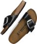 Birkenstock Madrid Big Buckle Oiled Leather Sandals Zwart Dames - Thumbnail 9