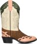Bootstock Leo Schoolkind leren cowboylaarzen ecru cognac roze - Thumbnail 3