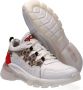 Braqeez 421270-500 Meisjes Lage Sneakers Wit Print Leer Veters - Thumbnail 5