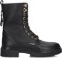 Braqeez 425784-589 Meisjes Veterboots Zwart Leer Veters - Thumbnail 1