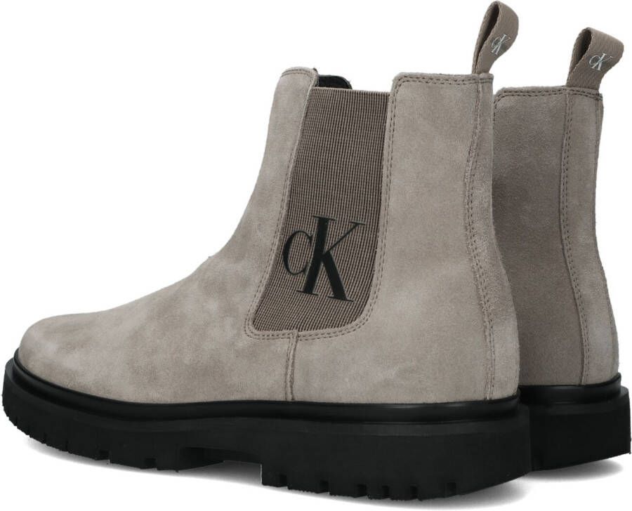 Calvin Klein Taupe Chelsea Boots Lug Mid Chelsea