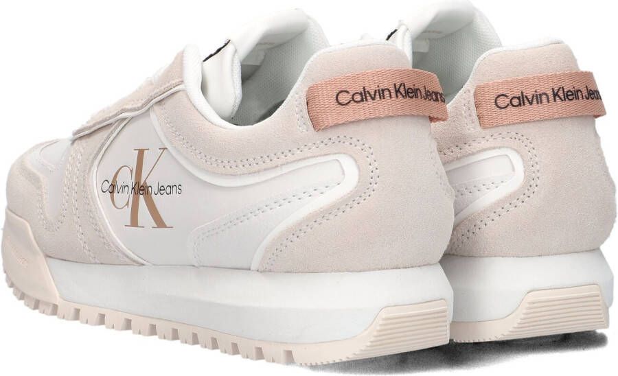 Calvin Klein Witte Lage Sneakers Tooth Runner Irregular Lines Dames