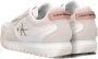 Calvin Klein Tooth Runner Irregular Lines Dames Lage sneakers Leren Sneaker Dames Wit - Thumbnail 4