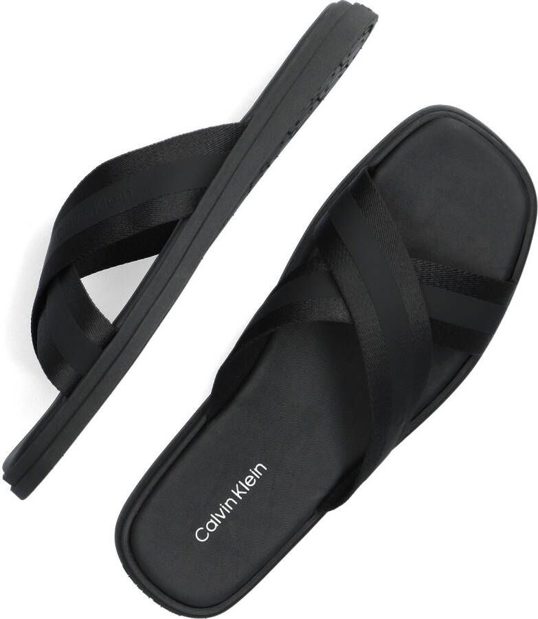 CALVIN KLEIN Zwarte Sandalen Webbing Cross Sandal