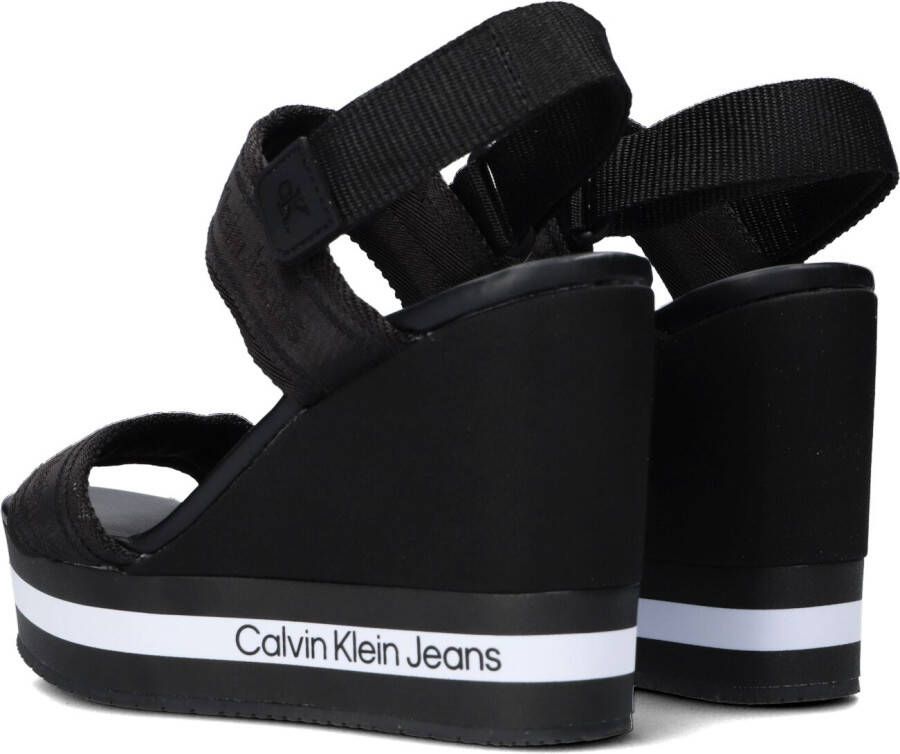 Calvin Klein Zwarte Sandalen Wedge Sandal Sling