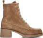 Ctwlk. Beige Suède Veterschoenen met Blokhak - Thumbnail 3