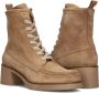 Ctwlk. Beige Suède Veterschoenen met Blokhak - Thumbnail 6
