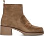 CTWLK Indy Enkellaarsjes Enkelboots met rits Dames Beige - Thumbnail 4