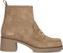 CTWLK Oona Enkellaarsjes Enkelboots met rits Dames Taupe - Thumbnail 3