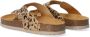 Develab 48202 leren teenslippers met panterprint beige goud - Thumbnail 8