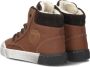 Bruin Tinten 46163 Hoge sneakers Leren Sneaker Jongens Cognac - Thumbnail 4