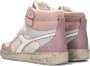 Retro Sneaker Magic Basket Mid Icona Hoge sneakers Leren Sneaker Roze - Thumbnail 4