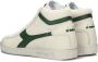 Retro Sneaker Game High Waxed Hoge sneakers Leren Sneaker Groen - Thumbnail 5