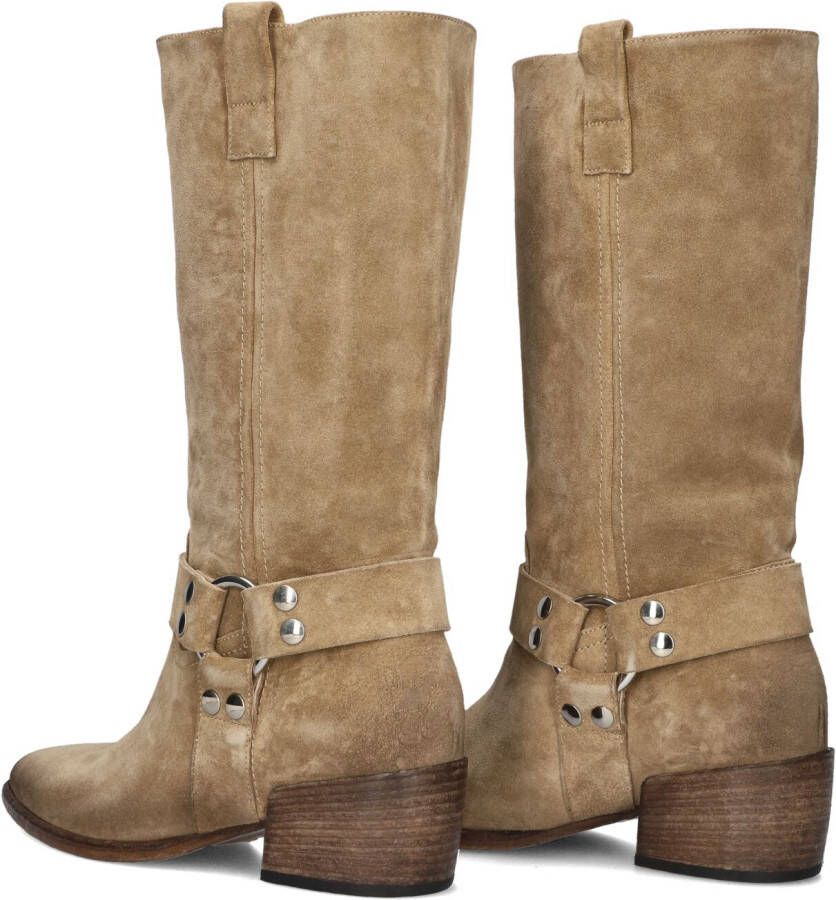 ELENA IACHI Beige Biker Boots E3927