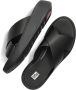 FitFlop Zwarte Leren Kruisband Slippers Black Dames - Thumbnail 7