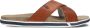 Van Bommel Casual DarkCognac Leren Heren Sandalen Slippers Brown Heren - Thumbnail 4