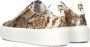 Floris van Floris van Bommel van Floris van Bommel Sneakers Dames Lage sneakers Damesschoenen Leer SFW-10106 print Slangenprint Goud - Thumbnail 4