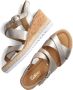 Gabor Metallic Kruisband Sleehak Sandalen Beige Dames - Thumbnail 4