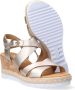 Gabor Metallic Kruisband Sleehak Sandalen Beige Dames - Thumbnail 5