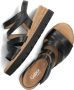 Gabor Zwarte Leren Sandalen met Kurken Plateauzool Black Dames - Thumbnail 7