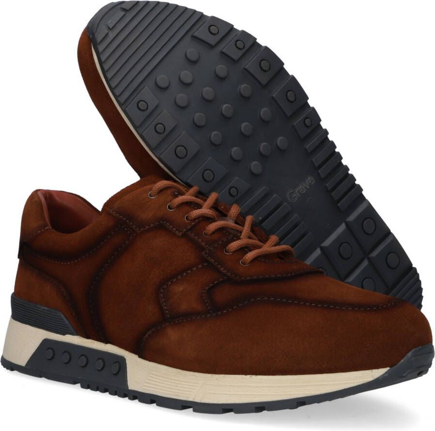 Greve Bruine Lage Sneakers Haarlem K