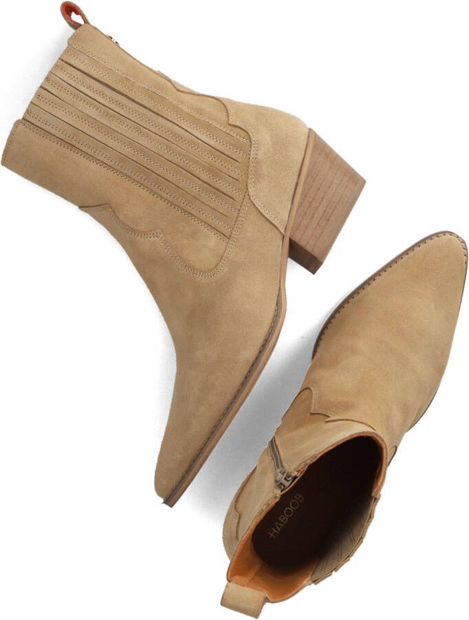 HABOOB Beige Enkellaarsjes Claire