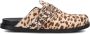 Haboob Amelie suède clogs met panterprint beige bruin - Thumbnail 4