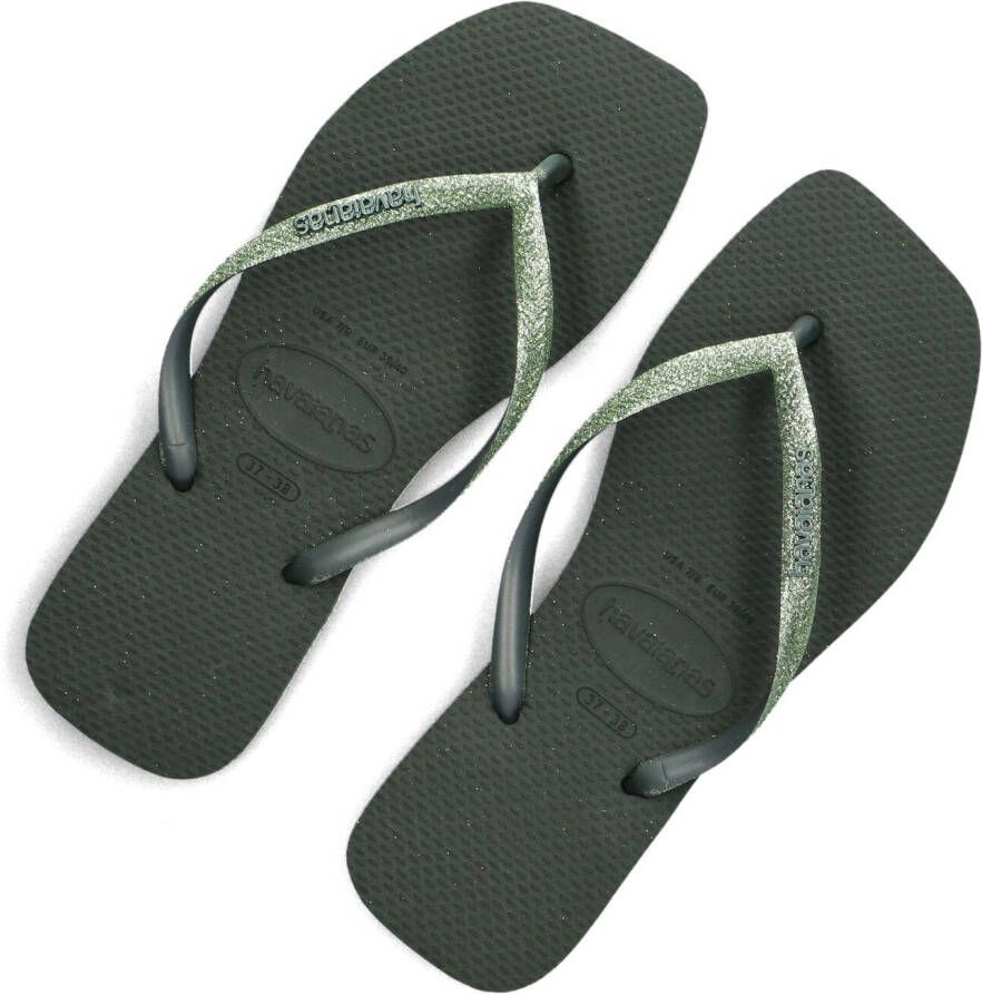 HAVAIANAS Groene Slippers Square Glitter