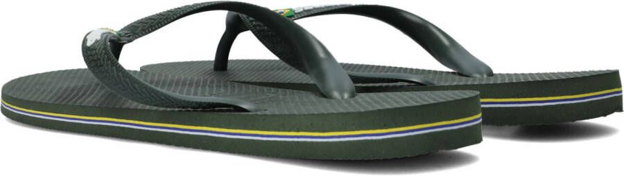 HAVAIANAS Groene Teenslippers Brasil Logo