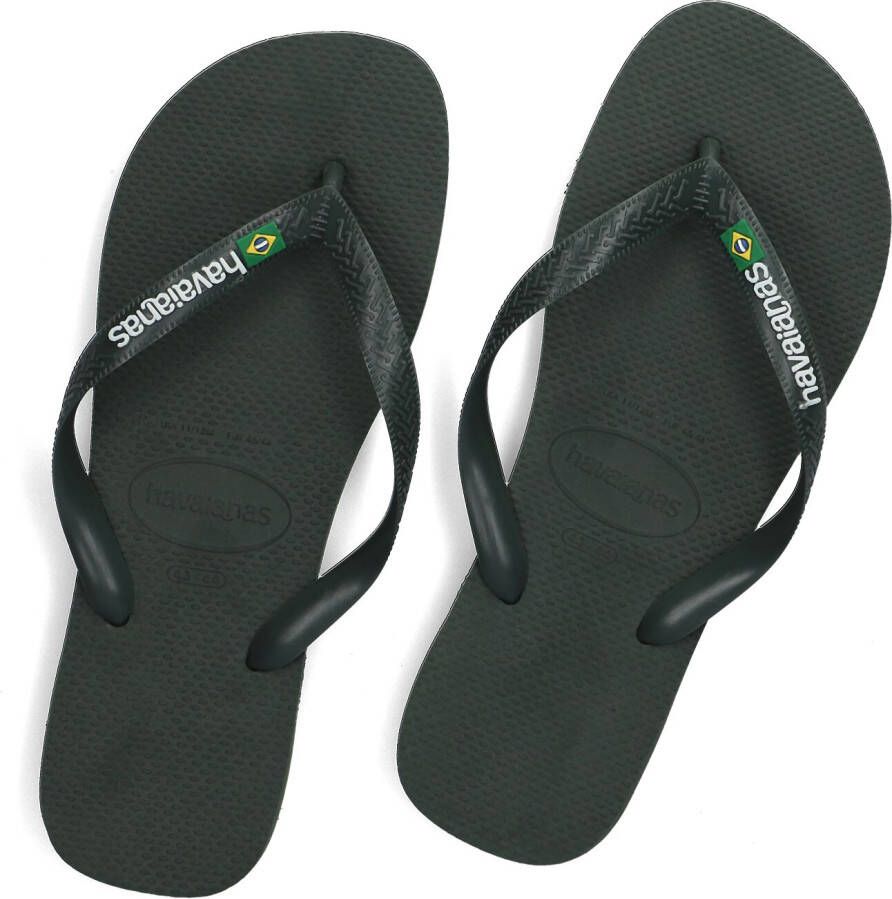 HAVAIANAS Groene Teenslippers Brasil Logo