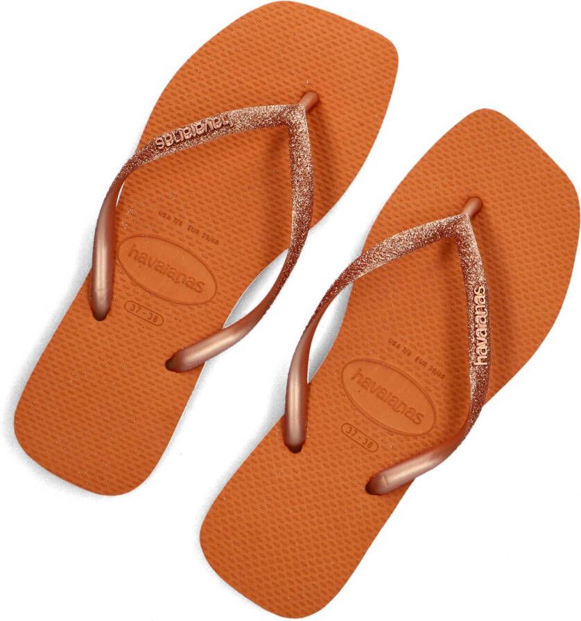HAVAIANAS Oranje Slippers Square Glitter