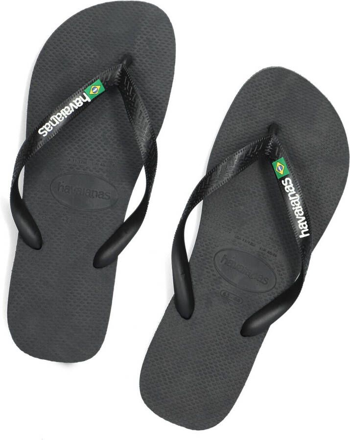 HAVAIANAS Zwarte Teenslippers Brasil Logo