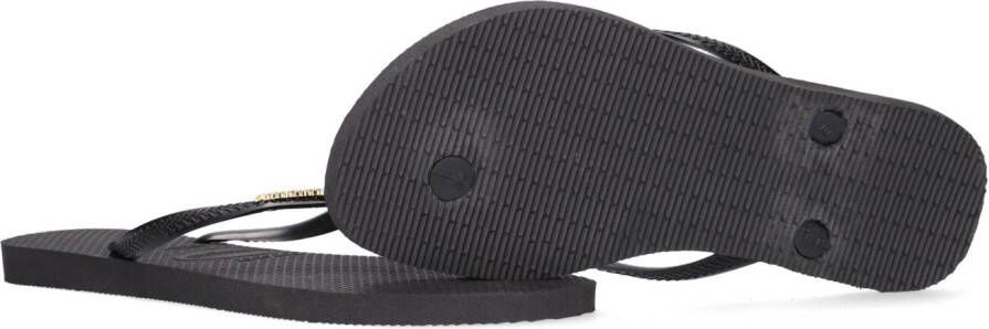 HAVAIANAS Zwarte Slippers Slim Logo Metallic