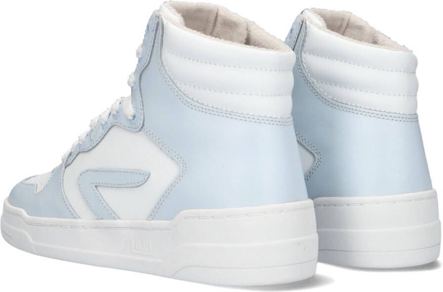 Hub Court-z High Sneakers Leren Sneaker Dames Blauw - Schoenen.nl