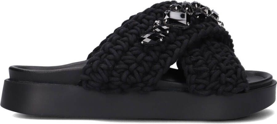 Inuikii Zwarte Slippers Woven Stones