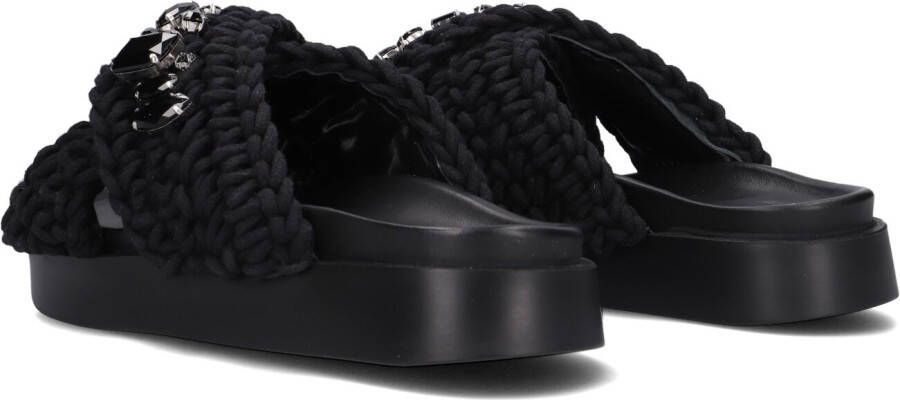 Inuikii Zwarte Slippers Woven Stones