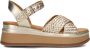 Inuovo Bruin Leren Kruisband Sandalen Yellow Dames - Thumbnail 4
