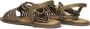 Inuovo Khaki Strappy Leren Sandalen Green Dames - Thumbnail 5