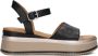 Inuovo Zwarte Leren Sandalen met Gouden Gesp Black Dames - Thumbnail 4