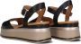 Inuovo Zwarte Leren Sandalen met Gouden Gesp Black Dames - Thumbnail 5