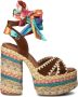 Kurt Geiger London Chelsea Scarf Platform Sandalen Dames Multi - Thumbnail 4
