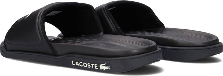 Lacoste Zwarte Badslippers Croco Dualiste