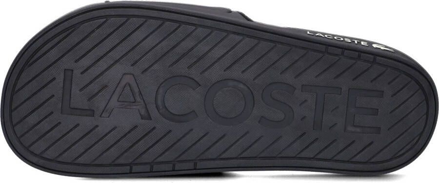 Lacoste Zwarte Badslippers Croco Dualiste