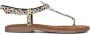 Lazamani Beige Sandalen met Dierenprint Multicolor Dames - Thumbnail 8